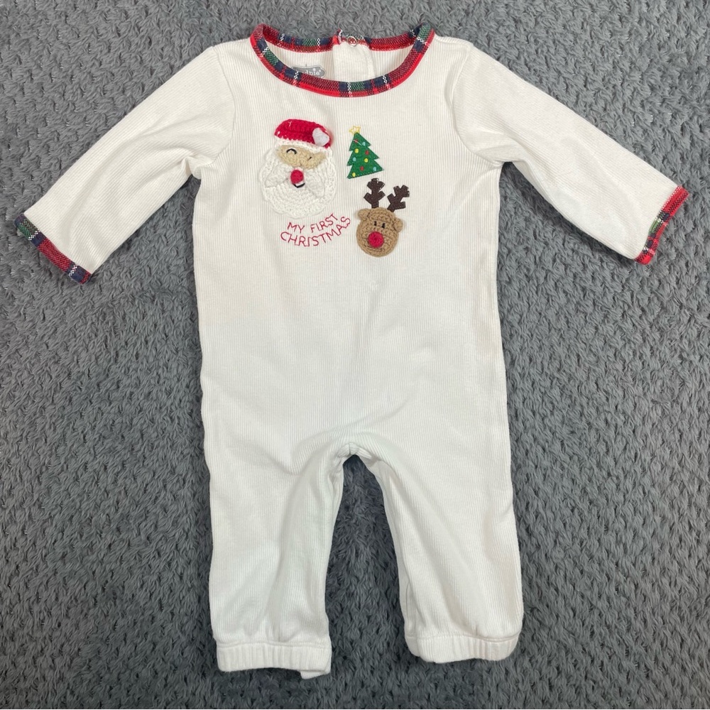 Mudpie Baby Outfit My First Christmas One Piece 0-3‎ Months Holiday